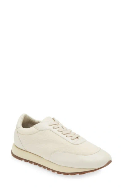 The Row Owen Leather & Mesh Trainer In Milk
