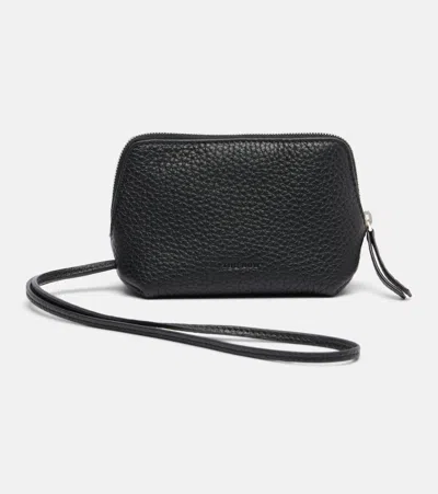 The Row Owen Leather Pouch In Black