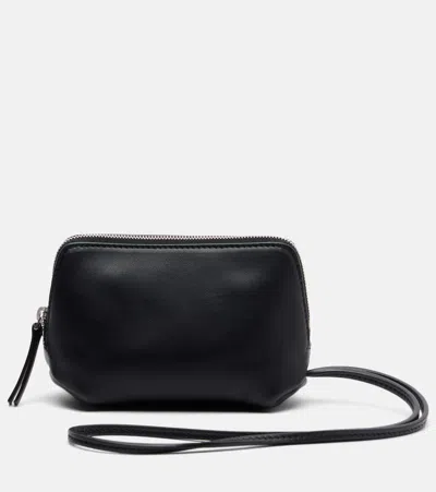 The Row Owen Leather Pouch In Black