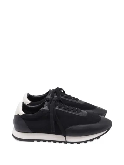 Pre-owned The Row Owen Leather Sneakers In Black