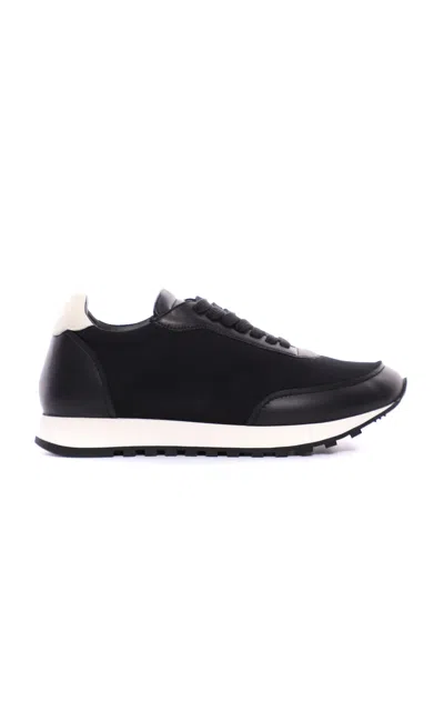THE ROW OWEN LEATHER-TRIMMED MESH SNEAKERS