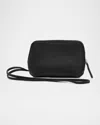 The Row Owen Leather Wristlet Pouch In Black