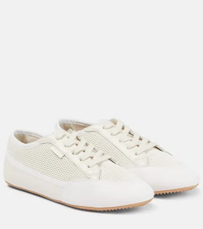 The Row Bonnie Suede Mesh Sneakers In White