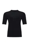 The Row Etina Ribbed Cotton T-shirt In Black