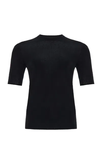 The Row Etina Ribbed Cotton T-shirt In Black