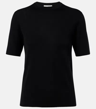 The Row Ozzi Silk-blend T-shirt In Black