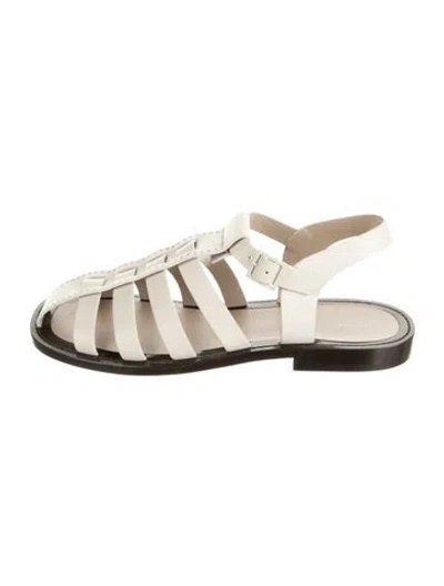 Pre-owned The Row Pablo Gladiator Leather Gladiator Sandals In Neutrals