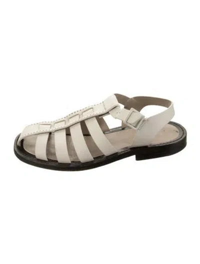 Pre-owned The Row Pablo Leather Sandals In Neutrals