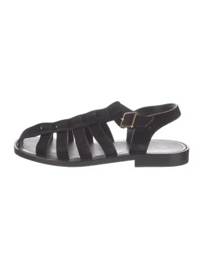 Pre-owned The Row Pablo Ponyhair Gladiator Sandals In Black