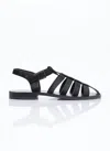 The Row Pablo Cage Flat Sandals In Black