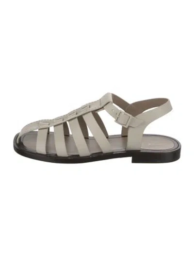 Pre-owned The Row Pablo Suede Gladiator Sandals In Neutral