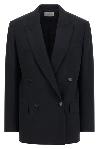 The Row Paden Double-breasted Suit Jacket In Black