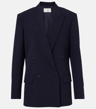 The Row Paden Double-breasted Virgin Wool Blazer In Blue