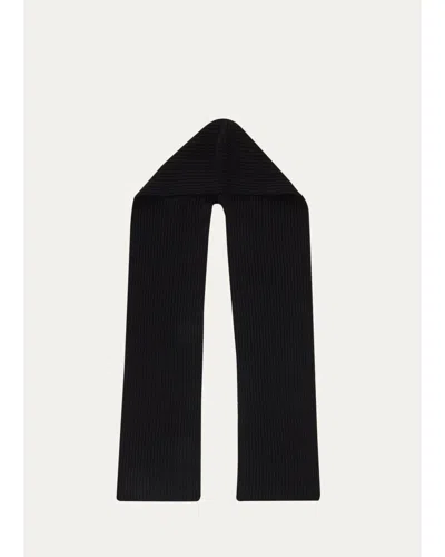 The Row Paise Cashmere Scarf Hat In Black