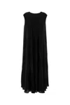 The Row Flowing Silk Crepe Dress With Round Neckline