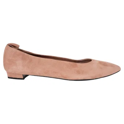 Pre-owned The Row Pale Flamingo Pink Suede Lady D Ballet Flats Shoes 39