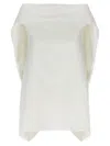 The Row Draped Sleeveless Asymmetric Lightweight Top In White