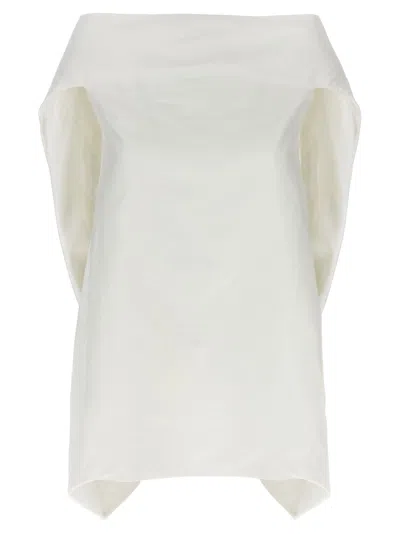 The Row Draped Sleeveless Asymmetric Lightweight Top In White