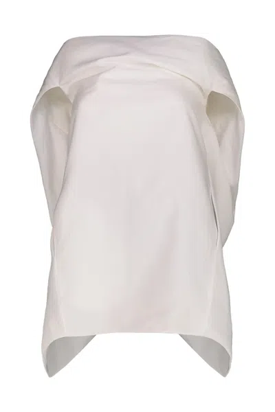 The Row Draped Sleeveless Asymmetric Lightweight Top In White