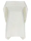 The Row Draped Sleeveless Asymmetric Lightweight Top In White