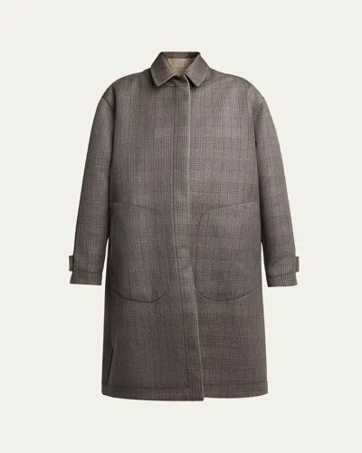 THE ROW PALOMAR CHECK REVERSIBLE COAT