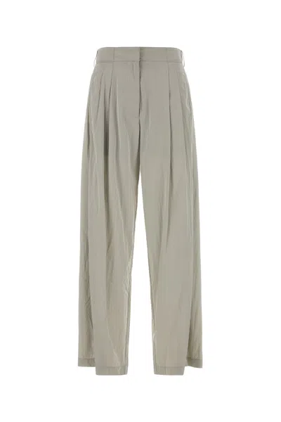 The Row Pantalone Iven Dalla Gamba Ampia In Misto Seta Grigio Chiaro Donna In Gray