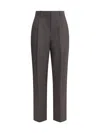 The Row Mikkela High-rise Wool And Mohair Pants In Gray