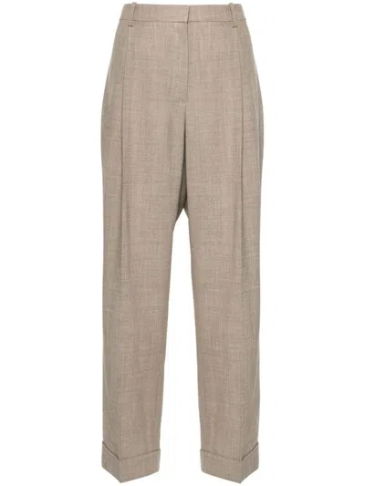 The Row Pants In Tim Taupe Ivory Melange