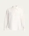 The Row Parave Button Down Silk Blouse In Beigebrown