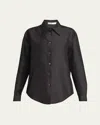The Row Parave Button Down Silk Blouse In Black