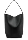 The Row Hook Ns Large Leather Tote Bag In Black