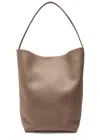 The Row Park Large Leather Tote In Brown