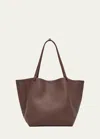 The Row Park Leather Shopper Tote Bag In Acajou