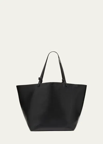 The Row Park Leather Shopper Tote Bag In Ajp Acajou Pld