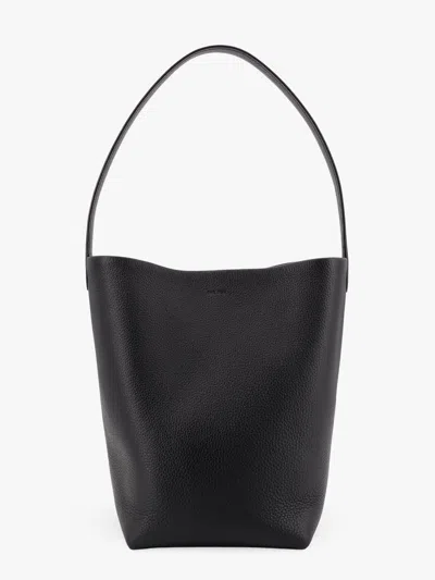 The Row Park Leather Shoulder Bag In Black