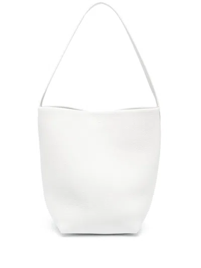 The Row Park Leather Tote Bag In White