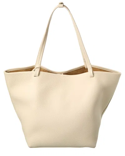 The Row Park Leather Tote In White