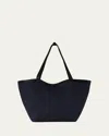 The Row Park Leather-trim Tote Bag In Cotton Twill In Black