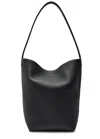 The Row Park Medium Grained Leather Tote In Black