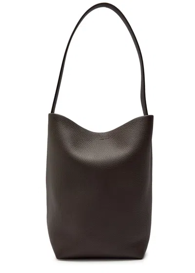 The Row Park Medium Grained Leather Tote In Brown