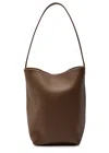 The Row Park Medium Grained Leather Tote In Green