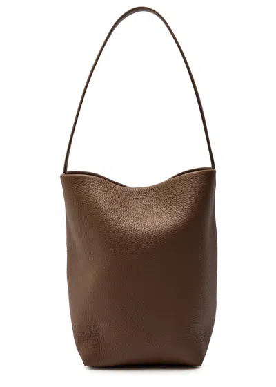 The Row Park Medium Grained Leather Tote In Green