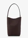 The Row Park Medium Leather Shoulder Bag In Brown