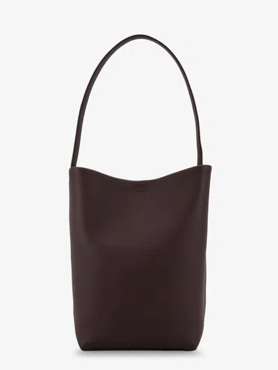 The Row Park Medium Leather Shoulder Bag In Brown