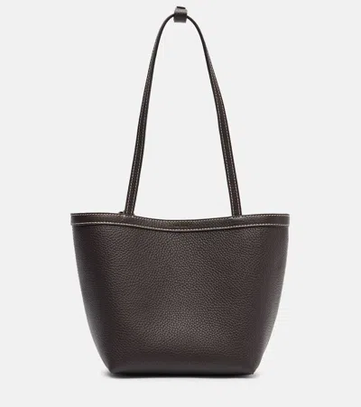 The Row Park Medium Leather Shoulder Bag In Brown
