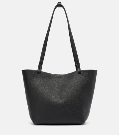 The Row Park Medium Leather Tote Bag In Black