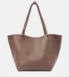 The Row Park Medium Leather Tote Bag In Green