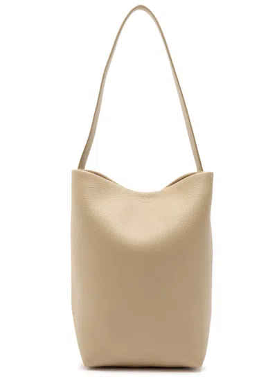 The Row Park Medium Leather Tote In Cream