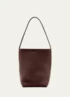 The Row Medium Park Leather Tote Bag In Acajou