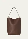 The Row Park Medium North-south Tote Bag In Dark Olive